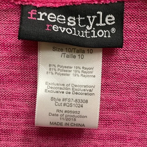 Freestyle Revolution Girls' Open Cardigan Tie Front Heathered Pink Size 10 NWT - Picture 11 of 14